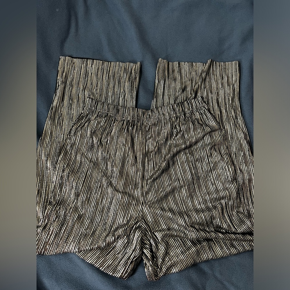 High rise flared pants (black and silver)